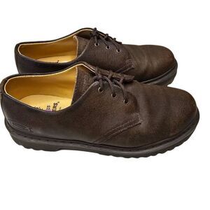 Skechers Brown Leather Mens Shoe Size 9.5. LaceUp Chunky Rubber Sole Grunge